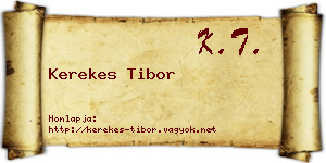 Kerekes Tibor névjegykártya